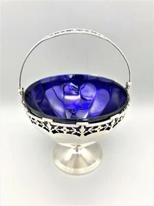 GEORGE V STERLING SILVER BOWL w/ GLASS LINER, ADIE BROTHERS, BIRMINGHAM, 1930 - Picture 1 of 6