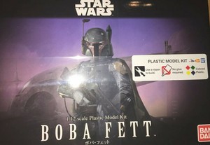 Ban Dai Boba Fett 1/12 Scale Plastic Model Kit Rare Star Wars Mandalorian