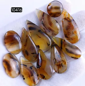 Lote de 8 piedras preciosas cabujón ágata natural Montana de 124 quilates 32x16 22x16 mm #10418 - Imagen 1 de 4