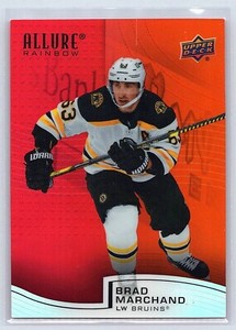 2021-22 UPPER DECK ALLURE RAINBOW RED ORANGE PARALLEL #R-91 BRAD MARCHAND