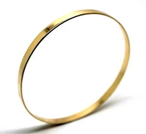 Kaedesigns New FULL Solid 9ct yellow gold 4mm wide Flat bangle 65mm - Picture 1 of 10