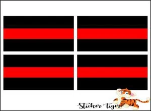 4 - Thin Red Line Decal - Firefighters Fireman - Helmet Hard Hat Stickers - Picture 1 of 1
