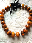 Exceptional old Antique African Amber Phenolic Resin Beads Necklace, 