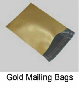 GOLD Mailing Postal Packaging Bags 5x7 6x9  10x14  17x24  Christmas - Picture 1 of 1