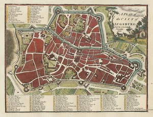 Antique Map "A Plan of the City of Augsburg" (Germany) J. Stockdale, 1800 - Picture 1 of 6