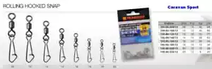 GIRELLA CON MOSCHETTONE ROLLING HOOKED SNAP TRABUCCO PESCA SWIVEL TACKLE MARE - Foto 1 di 1