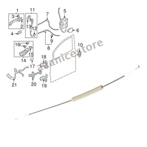 1PC Front Door Handle Lock Release Cable For 06-11 Honda Civic 72131-SNA-A01 - Picture 1 of 8