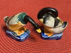 Antique Vintage 1940'S Duck Pair Made in Occupied Japan Figurines - Picture 1 of 2