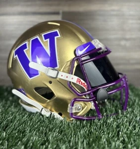 WASHINGTON HUSKIES CHAMPIONSHIP CUSTOM RIDDELL SPEED FULL SIZE FOOTBALL HELMET  - Picture 1 of 13