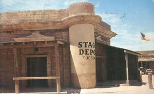 Postal Stage Depot Old Tucson donde Hollywood vino a filmar Old West 1958 - Imagen 1 de 2