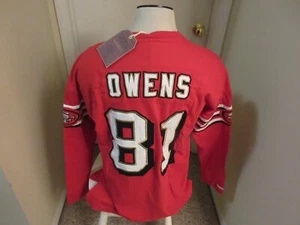 San Francisco 49ers Terrell Owens Mitchell & Ness 50TH Patch Long Sleeve Shirt - Picture 1 of 10