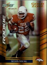 2007 Select Gold Zone Denver Broncos Football Card #424 Selvin Young /50