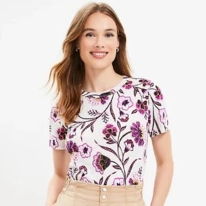 LOFT Botanical Everyday Crew Tee, Size XL, NWT - Picture 1 of 12