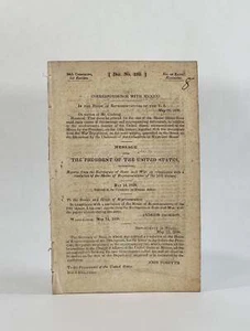 Texas CORRESPONDENCE WITH MEXICO May 19, 1836 Gorostiza Cass - Picture 1 of 1