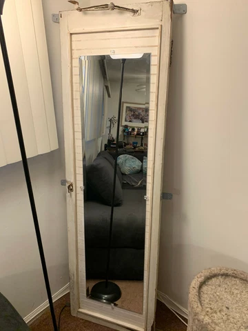 Antique Storm Window - Mirror attached 68" x 21" Cover