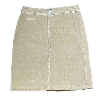 Falda de pana Orvis talla grande 14 tostada para mujer mezcla de algodón elástico cintura 32" Foto 1 de 4