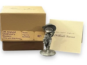 Hallmark Pewter Figurine Joan Walsh Anglund CHILDHOOD'S SOUVENIR Child Pony IOB - Picture 1 of 14