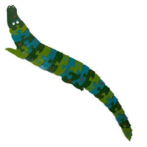 Kids Alphabet ABC Numbers 123 Wood Crocodile Jigsaw Learning Educational Puzzles - Picture 1 of 13