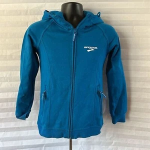 Brooks Boy's Blue Full Zip Hoodie Size Medium Athletic Activewear Jacket - Picture 1 of 4