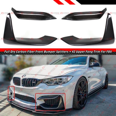 Divisor inferior delantero de fibra de carbono para BMW F8X M3 M4 15-19 + parachoques V2 colmillo superior Foto 1 de 4