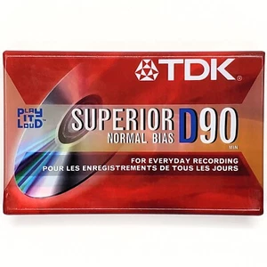 TDK Cassette Tape Superior Normal Bias D90 IEC 1 Type 1 Recordable New Blank - Picture 1 of 2