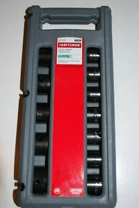 JUEGO MÉTRICO DE ENCHUFE DE IMPACTO LÁSER CRAFTSMAN 12 PIEZAS UNIDAD DE 1/2" 6-PT CON ESTUCHE - Imagen 1 de 2