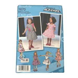 Simplicity Project Runway Sewing Pattern 1670 Child’s Dress Various Uncut - Picture 1 of 6