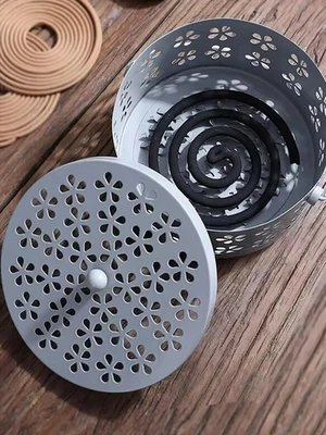 Quemador de incienso mosquito ignífugo 1 pieza con cubierta soporte de hierro forjado - NUEVO Foto 1 de 4