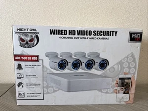 NEW Night Owl 1080P Wired HD Video Security 4 Channel DVR W/ 4 Wired Camera - Picture 1 of 4