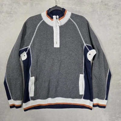 Carbon 2 钴 1/4 拉链运动衫男式大号灰色蓝色白色通风 — 第 1/4 张图片