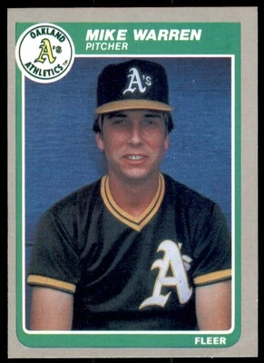 1985 Fleer Mike Warren Oakland Athletics #435 - Image 1 of 2