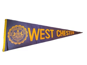 Vintage 1950s West Chester State College University 29 Inch Felt Wool Pennant - Picture 1 of 20