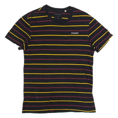 Camiseta masculina listrada GUESS preta M - Imagem 1 de 4
