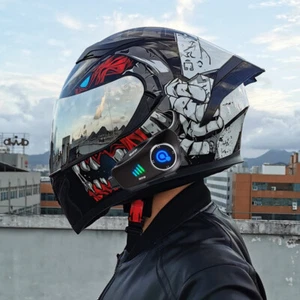 Full Face Motorcycle Bluetooth Headset Helmet With Dashcam Camera DOT Approved - Picture 1 of 20