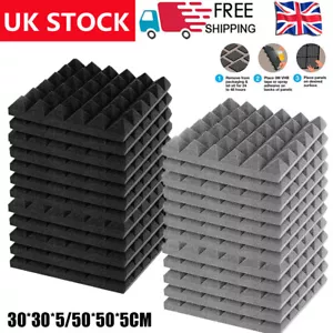 6-48x Self Adhesive Acoustic Foam Panels Studio Soundproofing Foam Tiles Pads - Picture 1 of 17