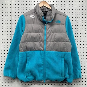 The North Face 550 Down Fleece Jacket Youth Girls XL size 18 Blue Gray 20.5x25 - Picture 1 of 20
