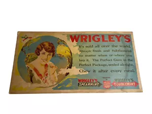 Letrero de goma WRIGLEY original de 1900 goma de mascar menta verde doble menta goma Wrigleys - Imagen 1 de 9