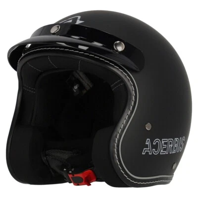Casco Acerbis Skodela Jet Cafe Race Vintage 22.06 Nero Opaco Mis. L Roma - Immagine 1 di 4