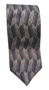 Corbata Gianfranco Ruffini Italia para hombre 100 % seda geométrica marrón ciruela - Imagen 1 de 3