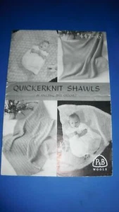 Patons Vintage Baby Shawls crochet & Knitting Pattern 447 - Picture 1 of 1