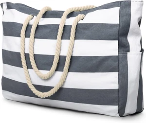 Beach Bag Large Beach Tote Bag for Women Waterproof Sandproof Swim Pool Bag with - Picture 1 of 12