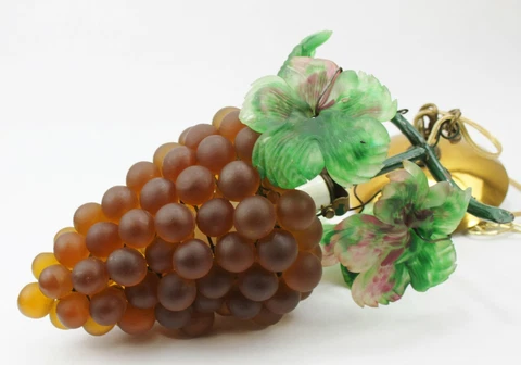 Art Nouveau Czech Glass Grape Cluster Ceiling Pendant Lamp Fixture Cover