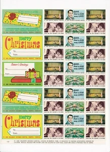 USA ST Jude's Research Hospital Christmas Seals/Cinderella sheet - Imagen 1 de 2
