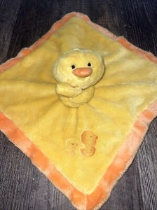 Gerber Duck Plush Baby Security Lovey Yellow Orange Fleece and Satin HTF CLEAN! - Picture 1 of 4