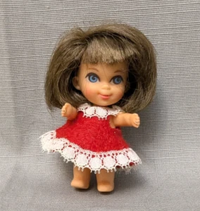 Vintage 1965 Mattel Liddle Kiddles Puppe brünett mit blauen Augen 3 Zoll Japan (B1) - Bild 1 von 9