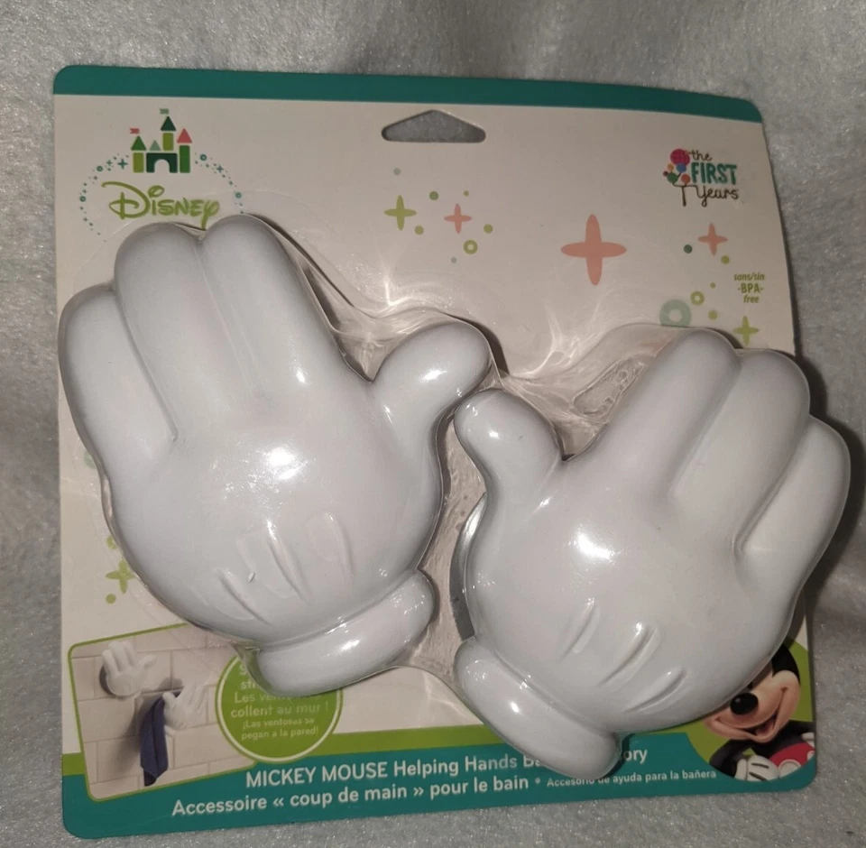 Disney Los Primeros Años Mickey Mouse Manos Ayudantes Baño Accesorio Percha Foto 1 de 4