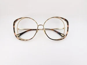 Chloe Eyeglasses, Frames Only, CH0036S 003 Cat 2 Brown, 63-16-140, Metal, Japan - Picture 1 of 20