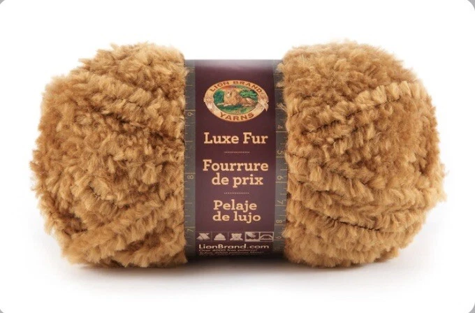 Lion Brand LUXE FUR 3-SKEIN-LOT Yarn “Amber” Gold 1.75oz 48% WOOL Discontinued - Image 1 of 4