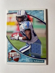 2009 Upper Deck Football Heroes NFL SPIELER GETRAGENER AUFNÄHER Chris Johnson Titans - Bild 1 von 2