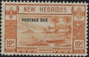 New Hebrides 10c orange Postage due OP stamp SG D7 mint - Picture 1 of 1